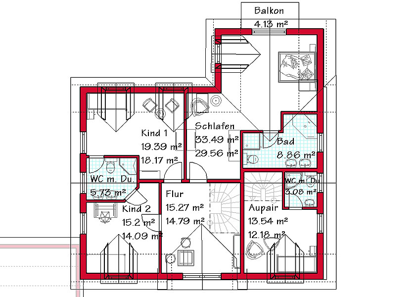 Das Dachgeschoss mit 108,5 m²